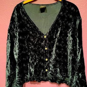 Velvet top and pants green crushed velvet set Pants Small / Top Large.